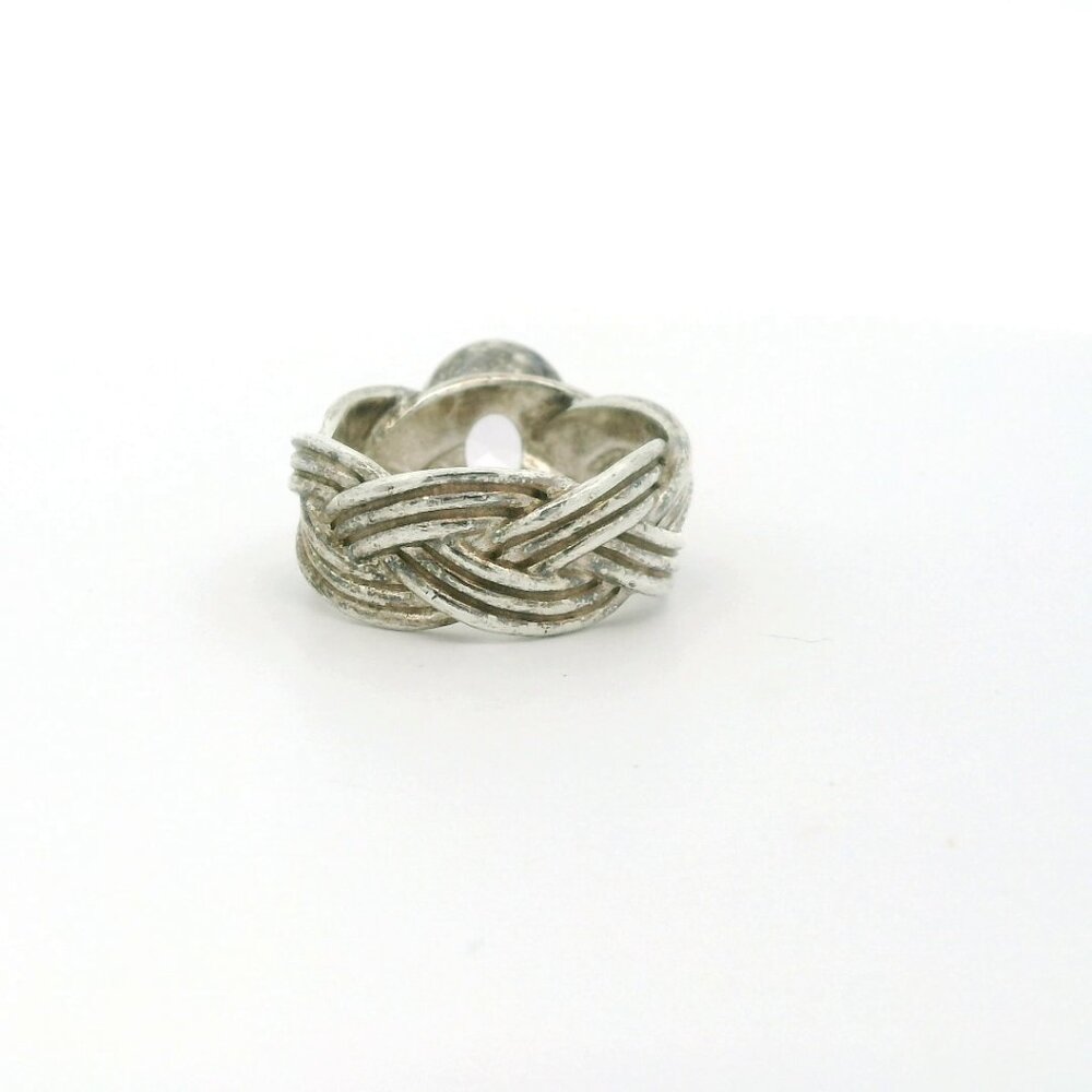 Pandora Sterling Silver Tied Together Pink Amethyst Ring - Size 7.5 - Picture 3 of 4